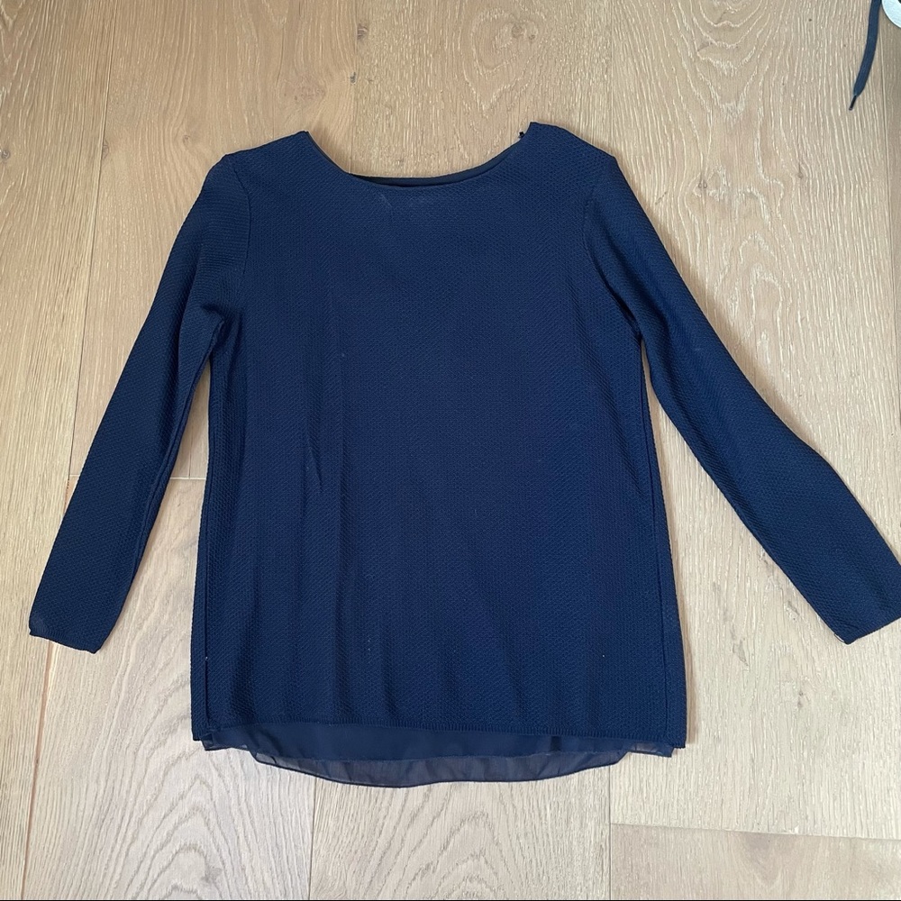 Navy Zara top with sheer back